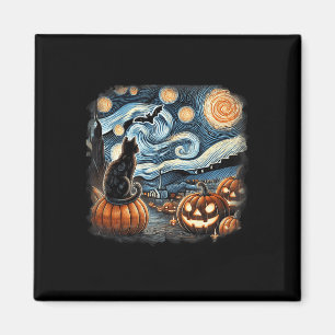 Imã Cat Starry Night Van Gogh Cat Para Cat Lover Cat M