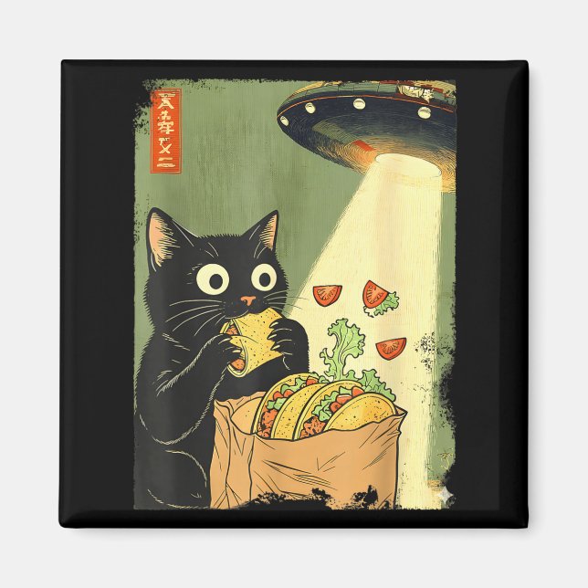 Imã Cat Tacos Japanese UFO Anime Trendy (Frente)