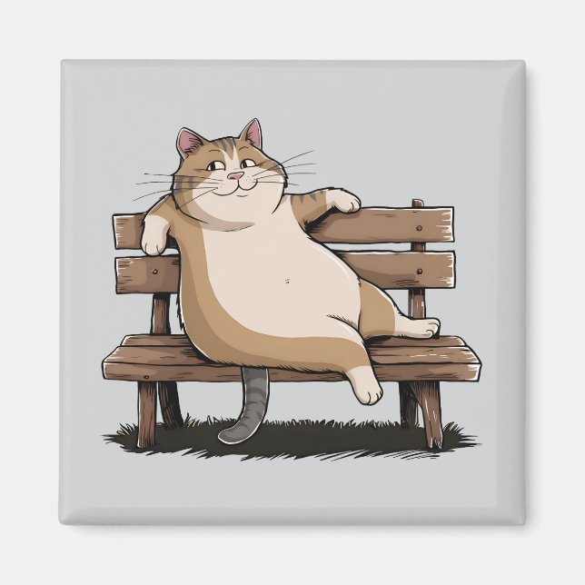 Imã Cat The Bench Sitter (Frente)