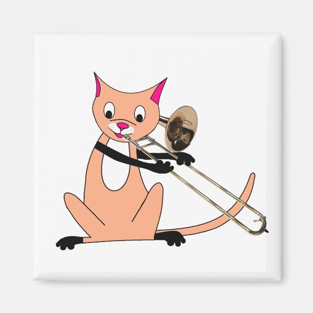 Imã Cat tocando trombone (Frente)