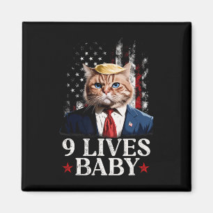 Imã Cat Trump 9 Lives Baby Trump 2024 Win Victory Winn