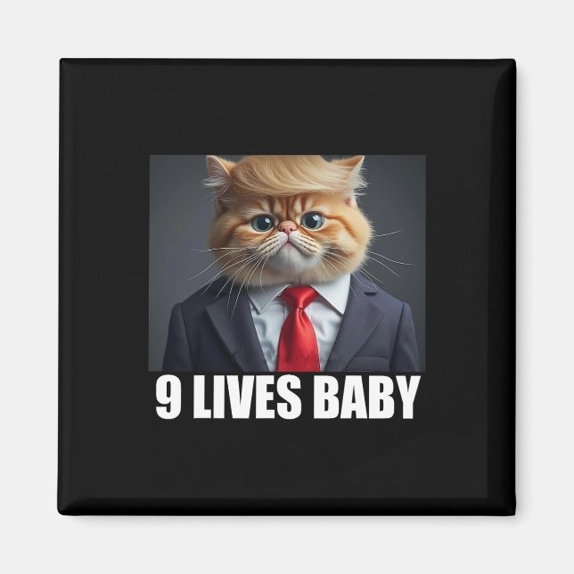 Imã Cat Trump 9 Lives Baby Trump 2024 Win Victory Winn (Frente)