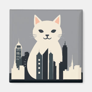 Imã Cat Vetor Art Animal Modern Urban Graphic City