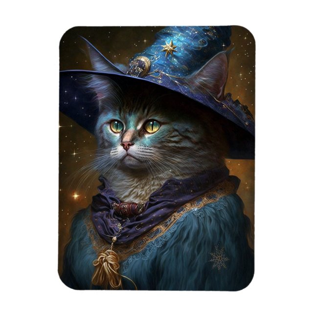 Ímã Cat Witch Fantasy Art (Vertical)