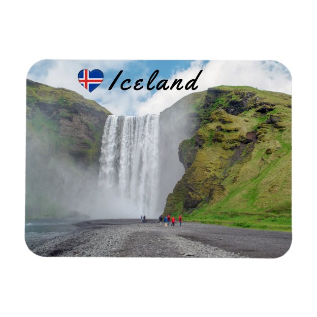 Ímã Catarata Skogafoss - vila de Skogar, Islândia (Horizontal)
