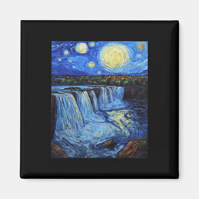 Imã Cataratas do Niágara - Estilo Van Gogh - Noite Est (Frente)