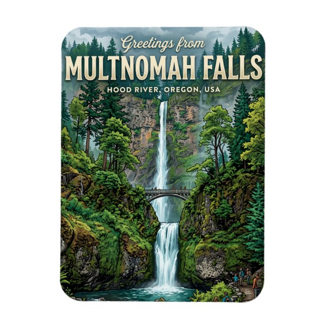 Ímã Cataratas Multnomah EUA (Vertical)