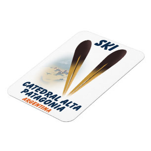 Ímã Catedral Alta Patagônia, Argentina, poster de esqu