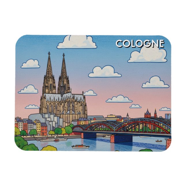 Ímã Catedral de Colônia Viagem Alemanha (Horizontal)