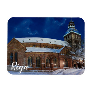 Ímã Catedral de Dome na praça Dome em Riga, Letónia