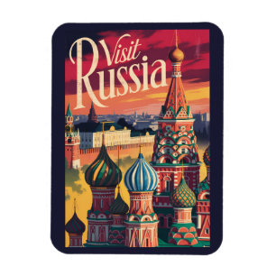 Ímã Catedral de São Basílio Rússia Ilustração Viagem