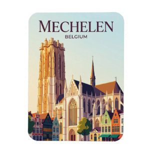 Ímã Catedral de São Rumboldo, Mechelen, Flandres, Bélg