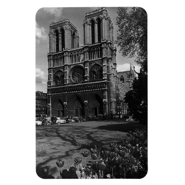 Ímã Catedral de Vintage, Paris Notre Dame, 1970 (Vertical)
