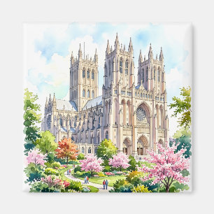 Imã Catedral de Washington Aquarela Religiosa Personal