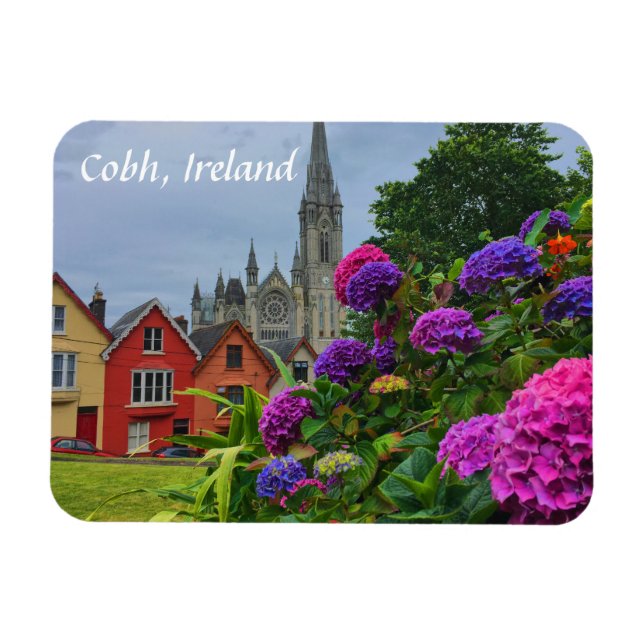 Ímã Catedral e Flores Cobh Ireland Magnet (Horizontal)