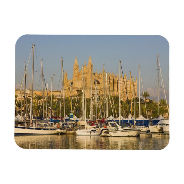 Ímã Catedral e marina, Palma, Mallorca, Espanha 2 (Horizontal)