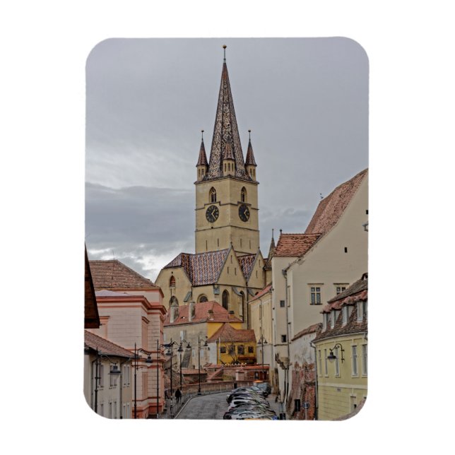 Ímã Catedral Evangelichal Torre Sibiu Romênia (Vertical)