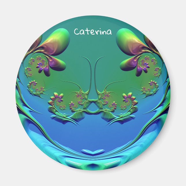 Imã CATERINA ~ Rosa de Miniatura Personalizada ~ (Frente)