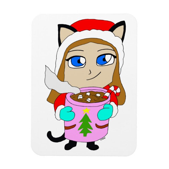 Ímã catgirl chibi (Vertical)