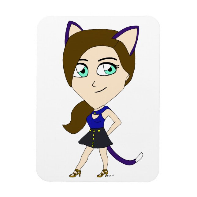 Ímã catgirl chibi (Vertical)