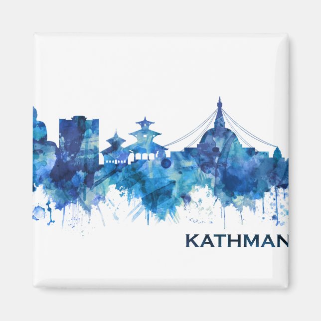 Imã Catmandu Nepal Skyline Blue (Frente)
