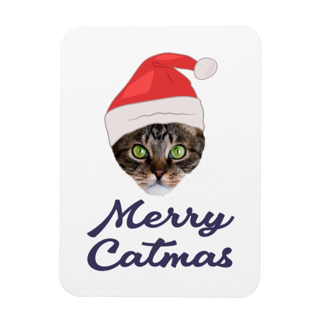 Ímã Catmas de feliz, Convite para Papai Noel de Natal (Vertical)