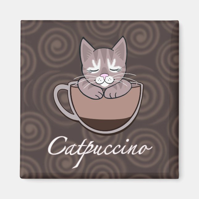 Imã Catpuccino Café Cat (Frente)