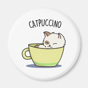 Imã Catpuccino Gato De Gatinho Engraçado Na Taça