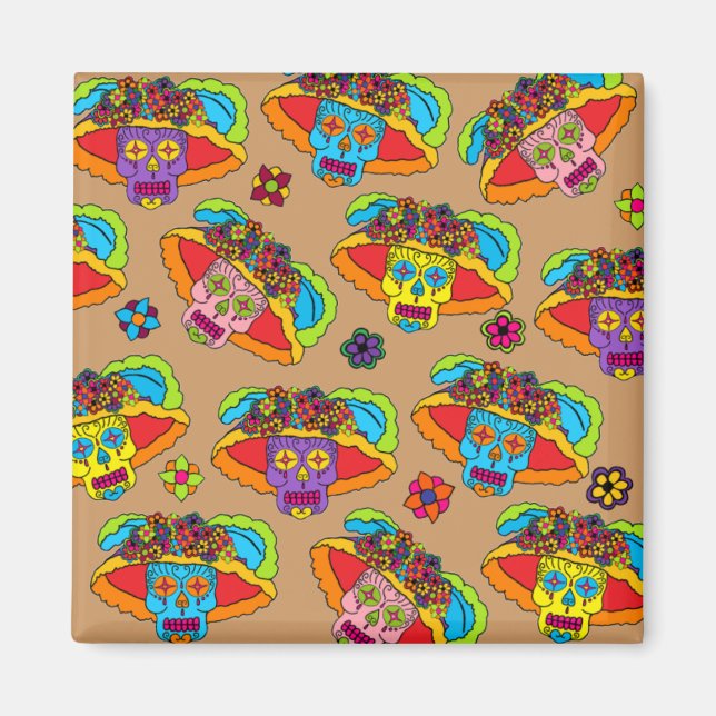 Imã Catrina Sugar Skull (Frente)