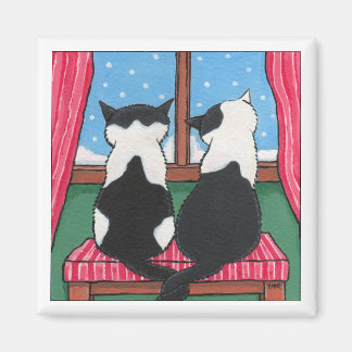 Imã Cats de Amor de inverno segurando unhas | Art. Cat