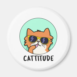 Imã Cattitude Atitude Divertida Piada de Gato
