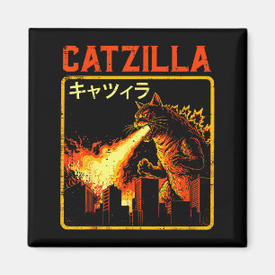 Imã Catzilla Gato Monstro Divertido Paródia Japonesa M