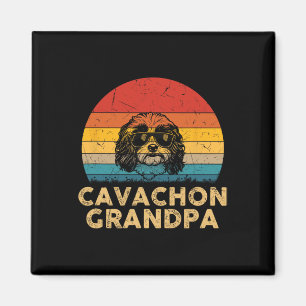 Imã Cavachon Retro Vovô Amante de Cachorro Pata Pai Di