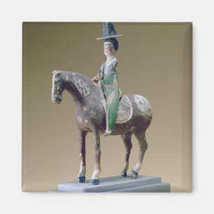 Imã Cavaleiro da senhora, Astana, século VII (estuque
