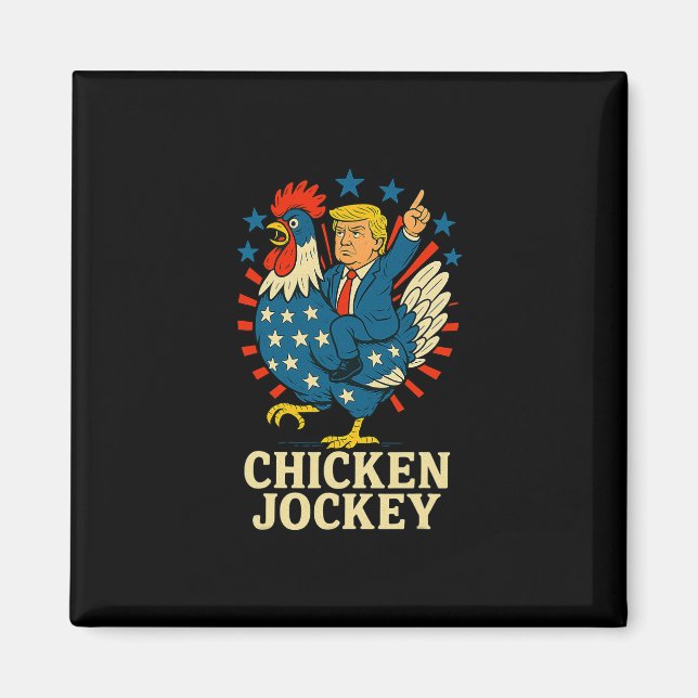 Imã Cavaleiro de Frango Trump Meme Engraçado (Frente)