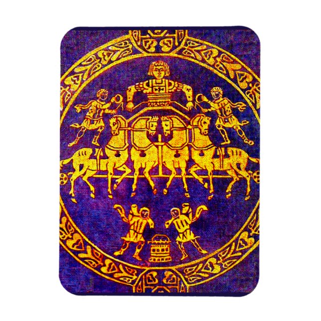 Ímã Cavaleiro medieval do século 12 e soldados (Vertical)