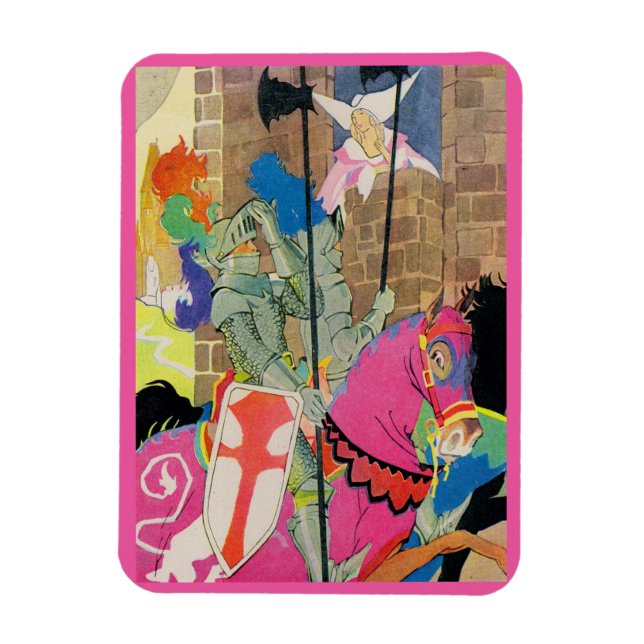 Ímã cavaleiro medieval em cavalo (Vertical)