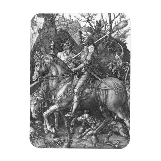 Ímã Cavaleiro, Morte e o Diabo, 1513 (gravura) (Vertical)