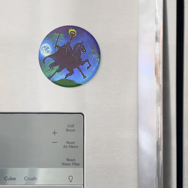 Imã Cavaleiro sem cabeça na luz azul (In Situ (Fridge))