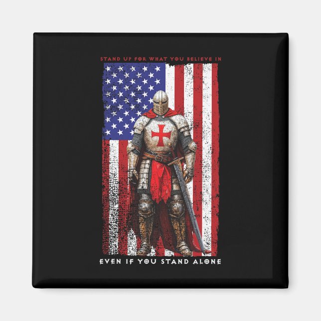 Imã Cavaleiros Templários Cruzado Valor Bandeira Ameri (Frente)