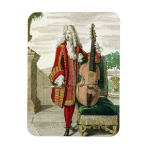 Ímã Cavalheiro que joga o violoncelo, c.1688-90