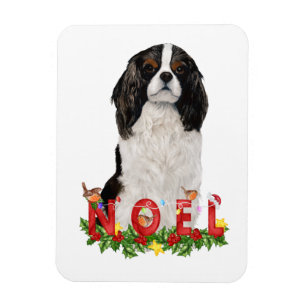 Ímã Cavalier King Charles Noel Natal em Aquarela