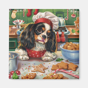 Imã Cavalier King Charles Spaniel Baking Christmas