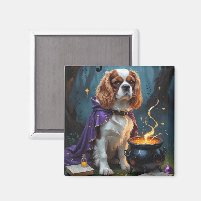 Imã Cavalier King Charles Spaniel Caprichoso Halloween (Front/Back)