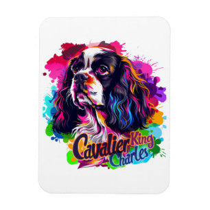 Ímã Cavalier King Charles Spaniel Colorido Cachorro Vi