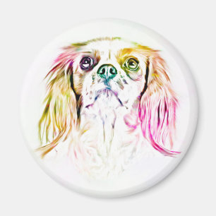 Imã Cavalier King Charles Spaniel Dog Art Pintura