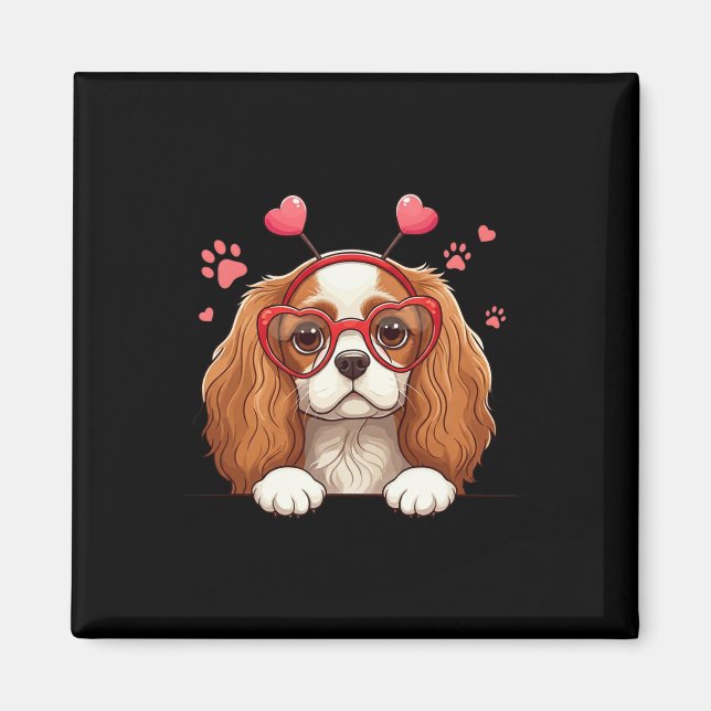Imã Cavalier King Charles Spaniel Engraçado Coração Ca (Frente)