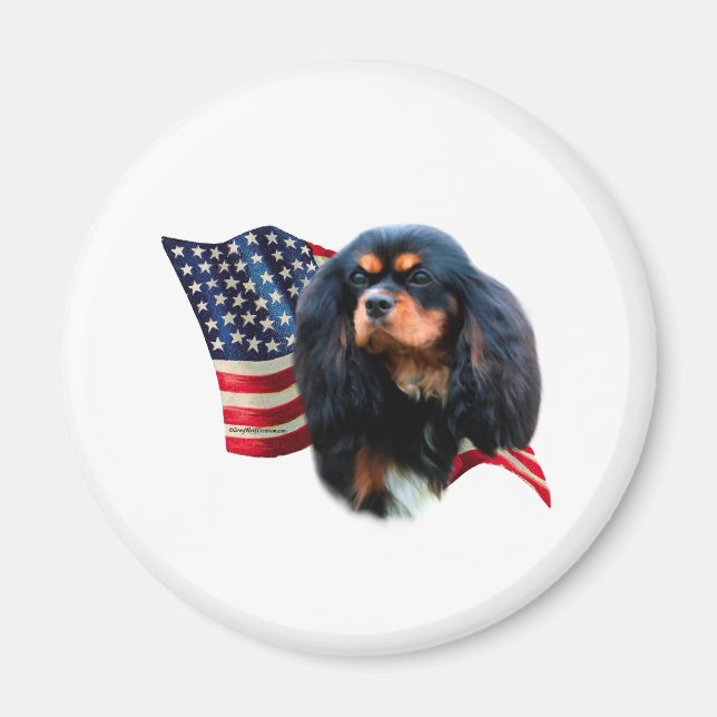 Imã Cavalier King Charles Spaniel Flag (Frente)