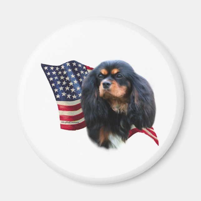 Imã Cavalier King Charles Spaniel Flag - Magnet (Frente)