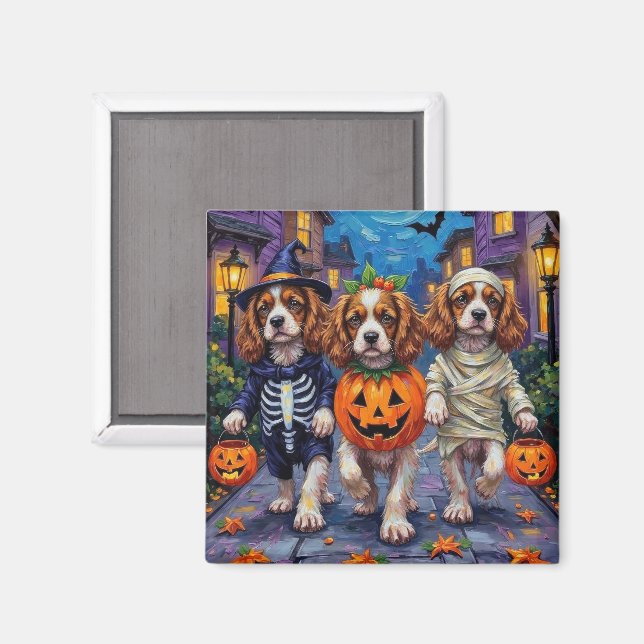 Imã Cavalier King Charles Spaniel Halloween (Front/Back)